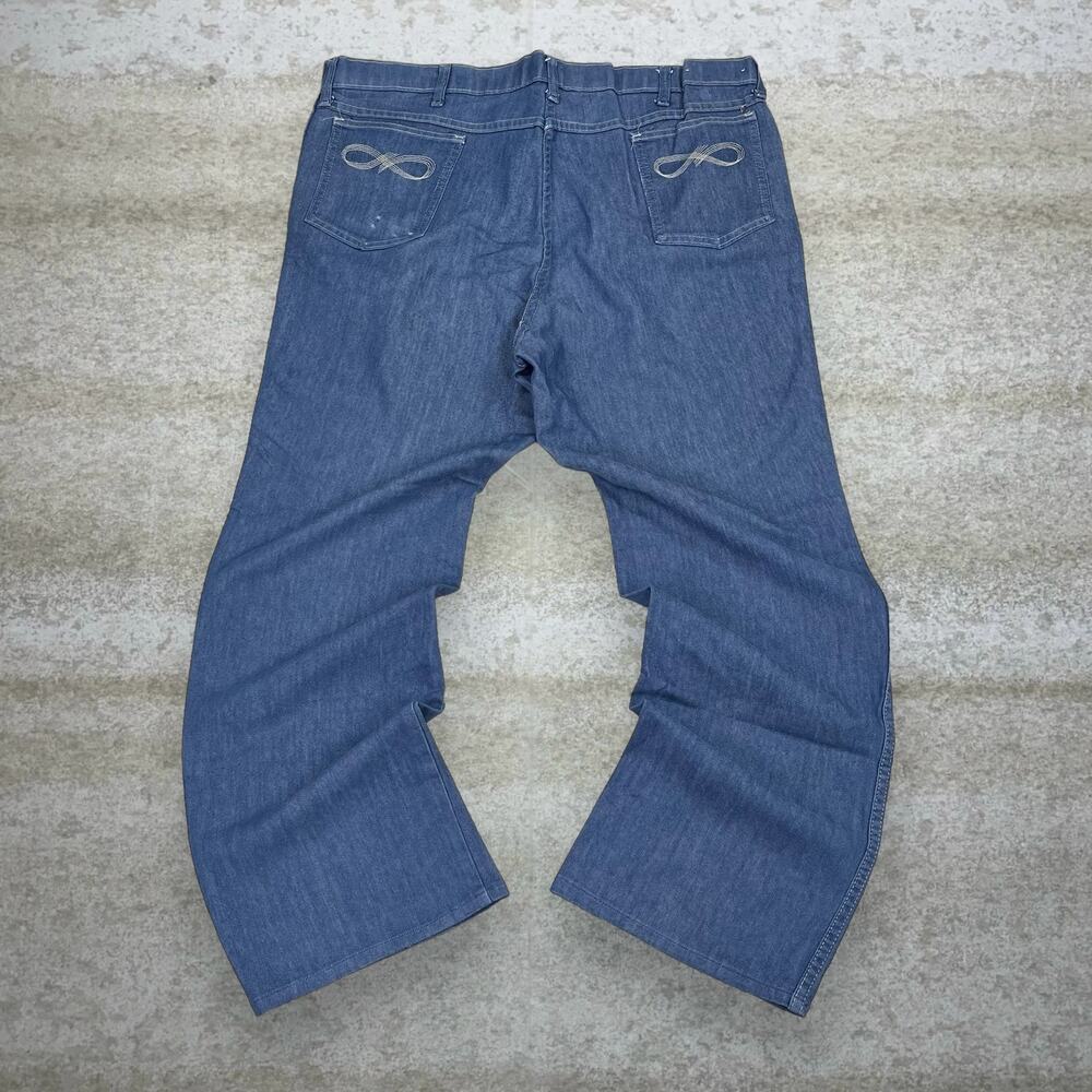 True Vintage 70s Jeans 38x30 Relaxed Fit Medium Wash Denim Infinity Embroidery